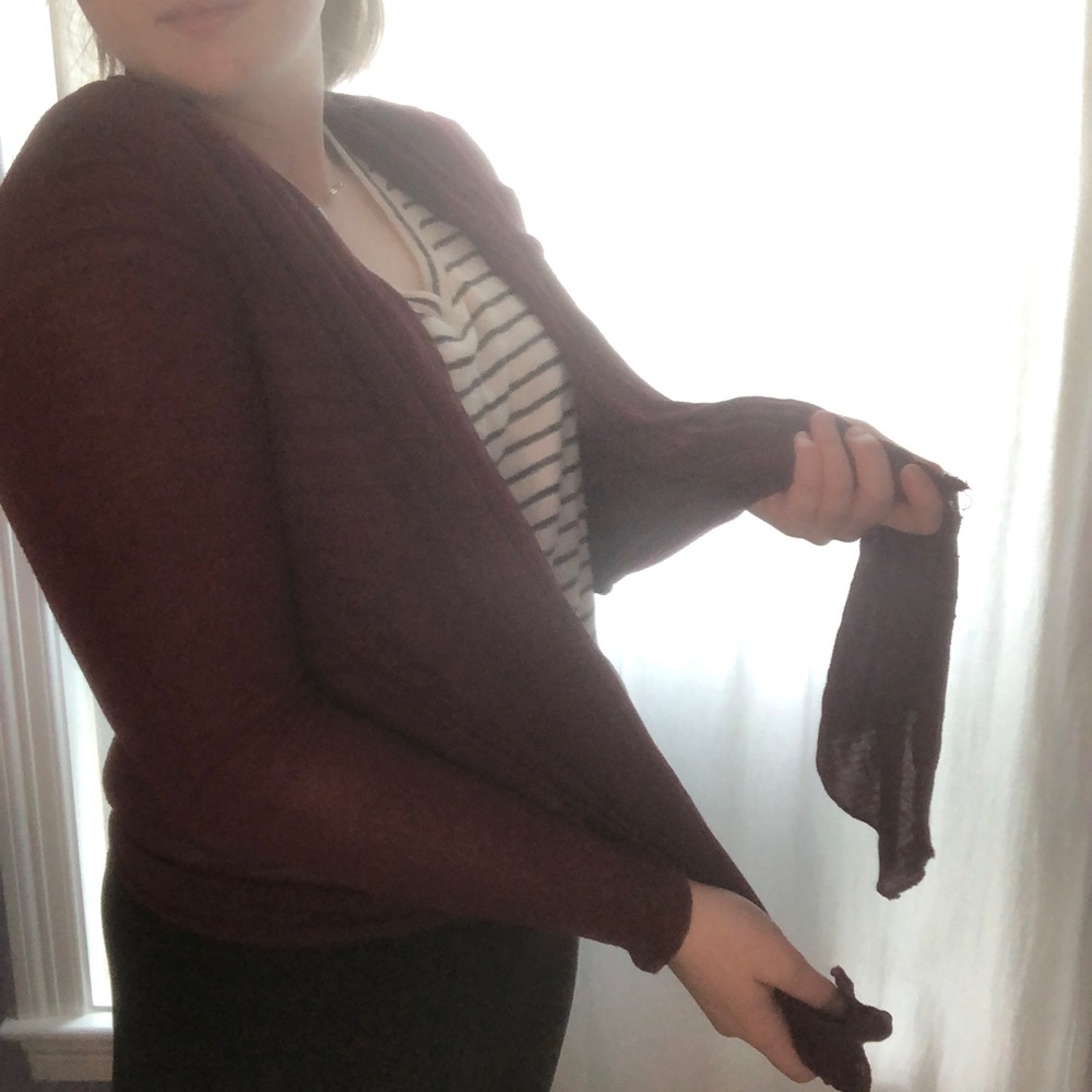 forever 21 maroon cardigan
